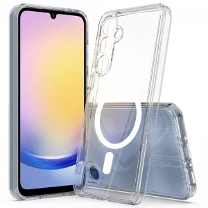 قاب شفاف طرح مگ سیف مناسب برای گوشی Samsung Galaxy A26 مدل دکمه فلزی