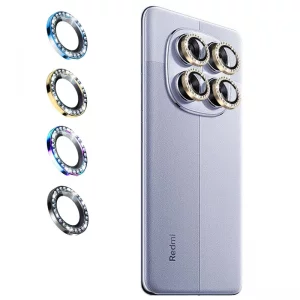 گلس لنز رینگی Xiaomi Redmi Note 14 Pro 5G مدل نگین دار دیاموند