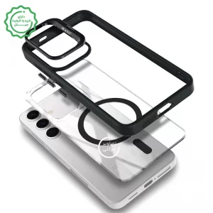 قاب اورجینال Samsung Galaxy S24 FE مگ سیف دار مدل Metal Stand + محافظ لنز رینگی ست