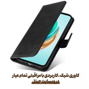 کیف چرمی Honor X6B مدل لپ تاپی جاکارتی دار (محافظ لنزدار)