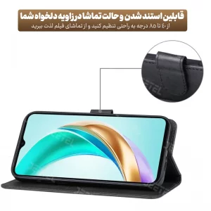 کیف چرمی Honor X6B مدل لپ تاپی جاکارتی دار (محافظ لنزدار)