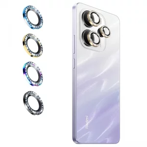گلس لنز رینگی Xiaomi Redmi Note 14 5G مدل نگین دار دیاموند