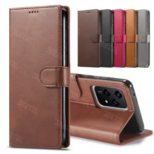 کیف چرمی Honor 200 Lite مدل لپ تاپی جاکارتی دار (محافظ لنزدار)