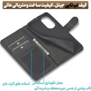 کیف چرمی Honor 90 مدل لپ تاپی جاکارتی دار (محافظ لنزدار)