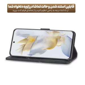 کیف چرمی Honor 90 مدل لپ تاپی جاکارتی دار (محافظ لنزدار)