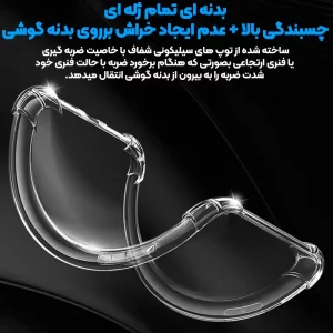 گارد شفاف ایربگ دار برای گوشی Samsung Galaxy A12 مدل ژله ای محافظ لنزدار