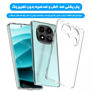 قاب شفاف Xiaomi Redmi Note 14 Pro 4G مدل ژله ای محافظ لنزدار