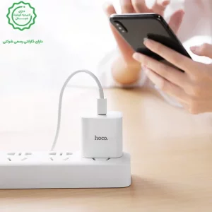 شارژر دیواری 20 وات آیفون به همراه کابل 1 متری PD از برند هوکو مدل Hoco C76 Plus (نسخه اورجینال وارداتی))