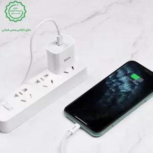 شارژر دیواری 20 وات آیفون به همراه کابل 1 متری PD از برند هوکو مدل Hoco C76 Plus (نسخه اورجینال وارداتی))