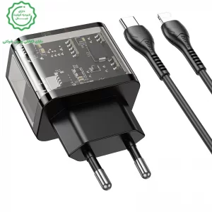 شارژر دیواری 20W دو پورت به همراه کابل 1 متری PD+QC3.0 از برند هوکو مدل Hoco N34 (نسخه اورجینال تاییدیه EURO)