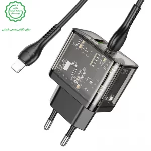 شارژر دیواری 20W دو پورت به همراه کابل 1 متری PD+QC3.0 از برند هوکو مدل Hoco N34 (نسخه اورجینال تاییدیه EURO)