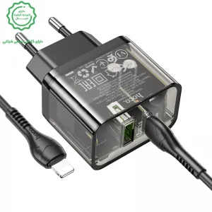 شارژر دیواری 20W دو پورت به همراه کابل 1 متری PD+QC3.0 از برند هوکو مدل Hoco N34 (نسخه اورجینال تاییدیه EURO)