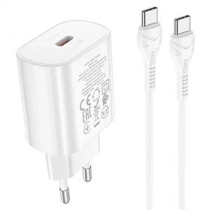 شارژر دیواری 25W به همراه کابل 1 متری Type-C از برند هوکو مدل Hoco N22 (نسخه اورجینال تاییدیه EURO)