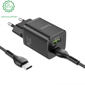 شارژر دیواری 30W دو پورت به همراه کابل 1 متری Type-C از برند هوکو مدل Hoco N13 (نسخه اورجینال تاییدیه EURO)