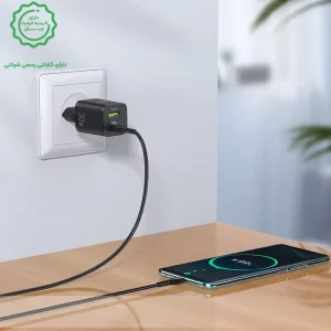 شارژر دیواری 30W دو پورت به همراه کابل 1 متری Type-C از برند هوکو مدل Hoco N13 (نسخه اورجینال تاییدیه EURO)