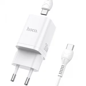 شارژر دیواری 30W دو پورت به همراه کابل 1 متری Type-C از برند هوکو مدل Hoco N13 (نسخه اورجینال تاییدیه EURO)