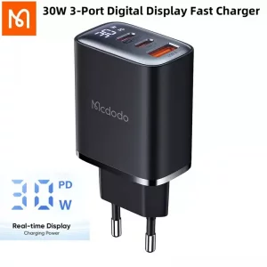شارژر دیواری 3 پورت به توان 30 وات فست شارژ مک دودو مدل Mcdodo CH-218 (نسخه اورجینال)