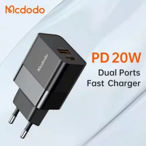 شارژر دیواری 2 پورت به توان 20 وات PD مک دودو مدل Mcdodo CH-195 (نسخه اورجینال)