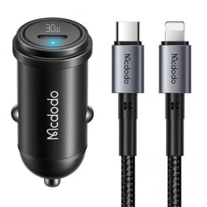 شارژر فندکی 30 وات PD به همراه کابل لایتنینگ به تایپ سی مک دودو مدل Mcdodo CC-749 (نسخه اورجینال)