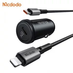 شارژر فندکی 30 وات PD به همراه کابل لایتنینگ به تایپ سی مک دودو مدل Mcdodo CC-749 (نسخه اورجینال)