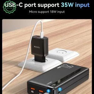 پاوربانک 3 پورت 20.000Mah و توان 35W یسیدو مدل YESIDO YP51 (100% اورجینال)