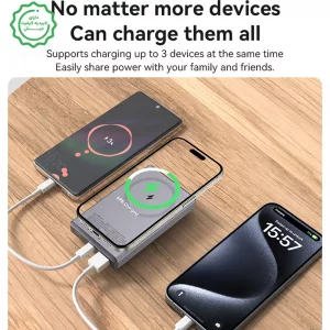 پاوربانک مگ سیف دار 2 پورت 10.000Mah و توان 20W PD یسیدو مدل YESIDO YP61 (100% اورجینال)