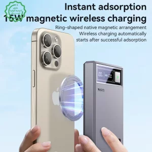 پاوربانک مگ سیف دار 2 پورت 10.000Mah و توان 20W PD یسیدو مدل YESIDO YP61 (100% اورجینال)