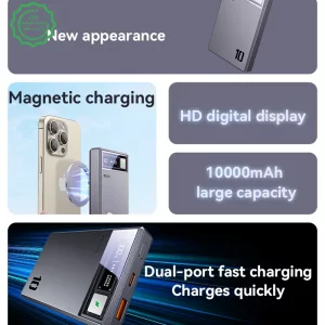 پاوربانک مگ سیف دار 2 پورت 10.000Mah و توان 20W PD یسیدو مدل YESIDO YP61 (100% اورجینال)