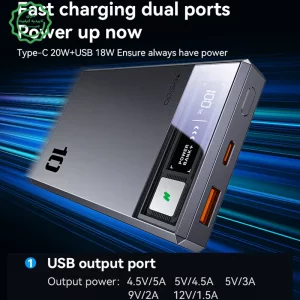 پاوربانک مگ سیف دار 2 پورت 10.000Mah و توان 20W PD یسیدو مدل YESIDO YP61 (100% اورجینال)