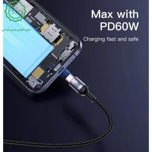 کابل شارژ دو سر تایپ سی به طول 1.2 متر و توان 60W 3A مدل YESIDO CA181 (100% اورجینال)