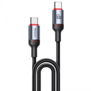 کابل شارژ دو سر تایپ سی به طول 1.2 متر و توان 60W 3A مدل YESIDO CA181 (100% اورجینال)