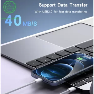 کابل شارژ لایتنینگ به تایپ سی به طول 1.2 متر و توان 27W PD مدل YESIDO CA170 (100% اورجینال)