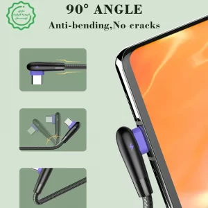 کابل شارژر 90 درجه USB-C به طول 1متر 2.4 آمپر مدل LDNIO LS561 (نسخه اورجینال)