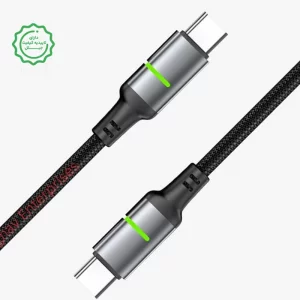 کابل فست شارژ تایپ سی به تایپ سی 1 متری با توان 60W 20V/3A (ال ای دی دار)