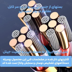 کابل فست شارژ یو اس بی به میکرو 1 متری با توان 5V/3A