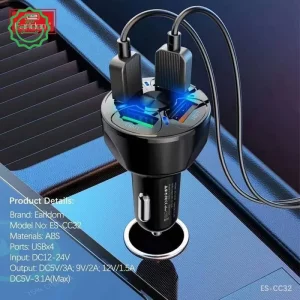 شارژر فندکی خودرو فست شارژ 3.1A مدل Earldom CC32 (100% اورجینال)