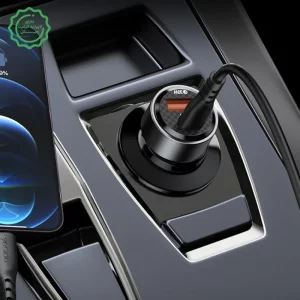 شارژر فندکی فست شارژ 60W PD به همراه کابل دو سرتایپ سی مدل Yesido Y55 (100% اورجینال)