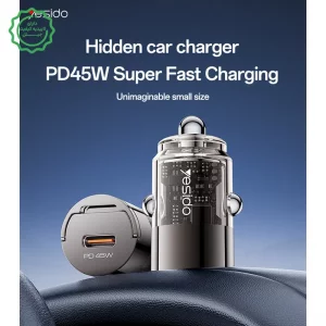 شارژر فندکی فست شارژ 45W PD تک پورت مدل Yesido Y67 (100% اورجینال)