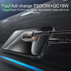 شارژر فندکی فست شارژ 30W PD دو پورت مدل Yesido Y68 (100% اورجینال)