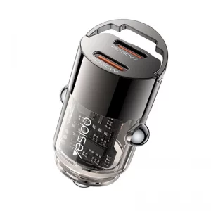 شارژر فندکی فست شارژ 30W PD دو پورت مدل Yesido Y69 (100% اورجینال)