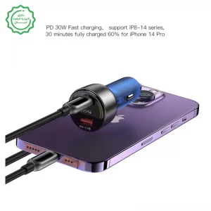 شارژر فندکی فست شارژ 48W PD دو پورت مدل Yesido Y52 (100% اورجینال)