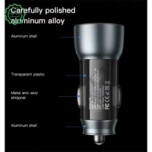 شارژر فندکی فست شارژ 30W PD دو پورت مدل Yesido Y49 (100% اورجینال)
