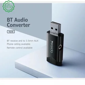 دانگل و گیرنده بلوتوثی کانکتور USB-AUX از برند یسیدو مدل YESIDO YAU40 (100% اورجینال)