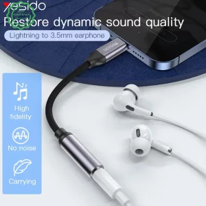 کابل تبدیل AUX مدل Lightning به 3.5mm یسیدو Yesido YAU21 (100% اورجینال)