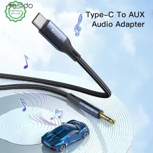 کابل تبدیل AUX مدل 1 متری تایپ سی به جک 3.5mm برند Yesido YAU36 (100% اورجینال)