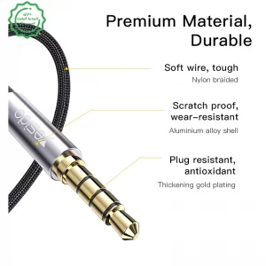 کابل AUX مکالمه دار ریموت دا مدل 1.2 متری دو سرجک 3.5mm برند Yesido YAU30 (100% اورجینال)