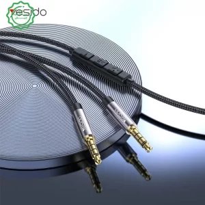 کابل AUX مکالمه دار ریموت دا مدل 1.2 متری دو سرجک 3.5mm برند Yesido YAU30 (100% اورجینال)