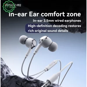هندزفری سیم دار جک 3.5MM مدل مکالمه دار HIFI از برند Yesido YH53 (100% اورجینال)