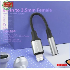 کابل تبدیل AUX مدل USB-C به 3.5MM ایرلدوم Earldom OT76 (100% اورجینال)