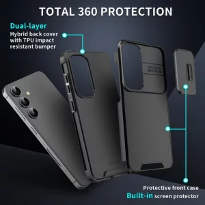 قاب گوشی ایربگ دار اسلاید کمرا مناسب برای Samsung Galaxy S24 FE